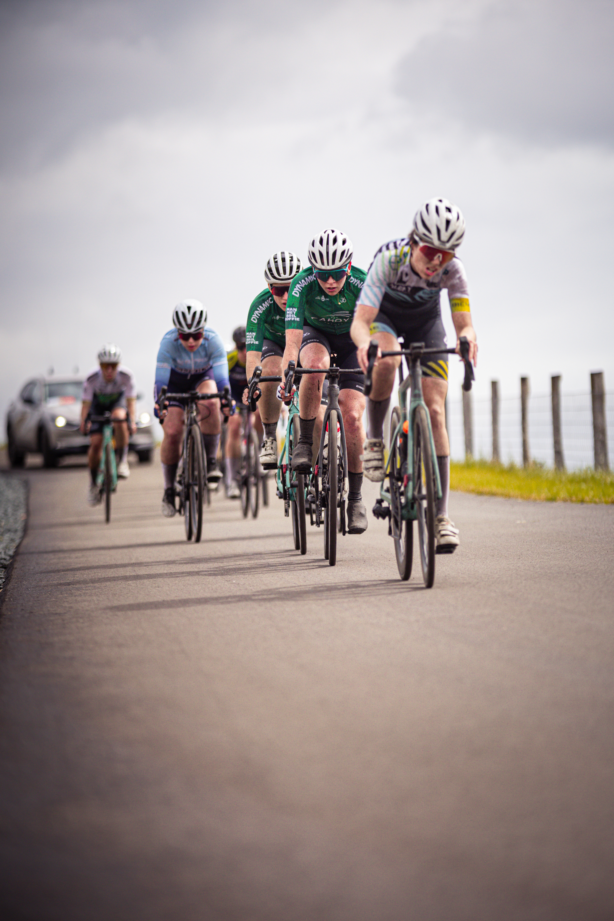 A group of cyclists compete in the Nederlands Kampioenschap.