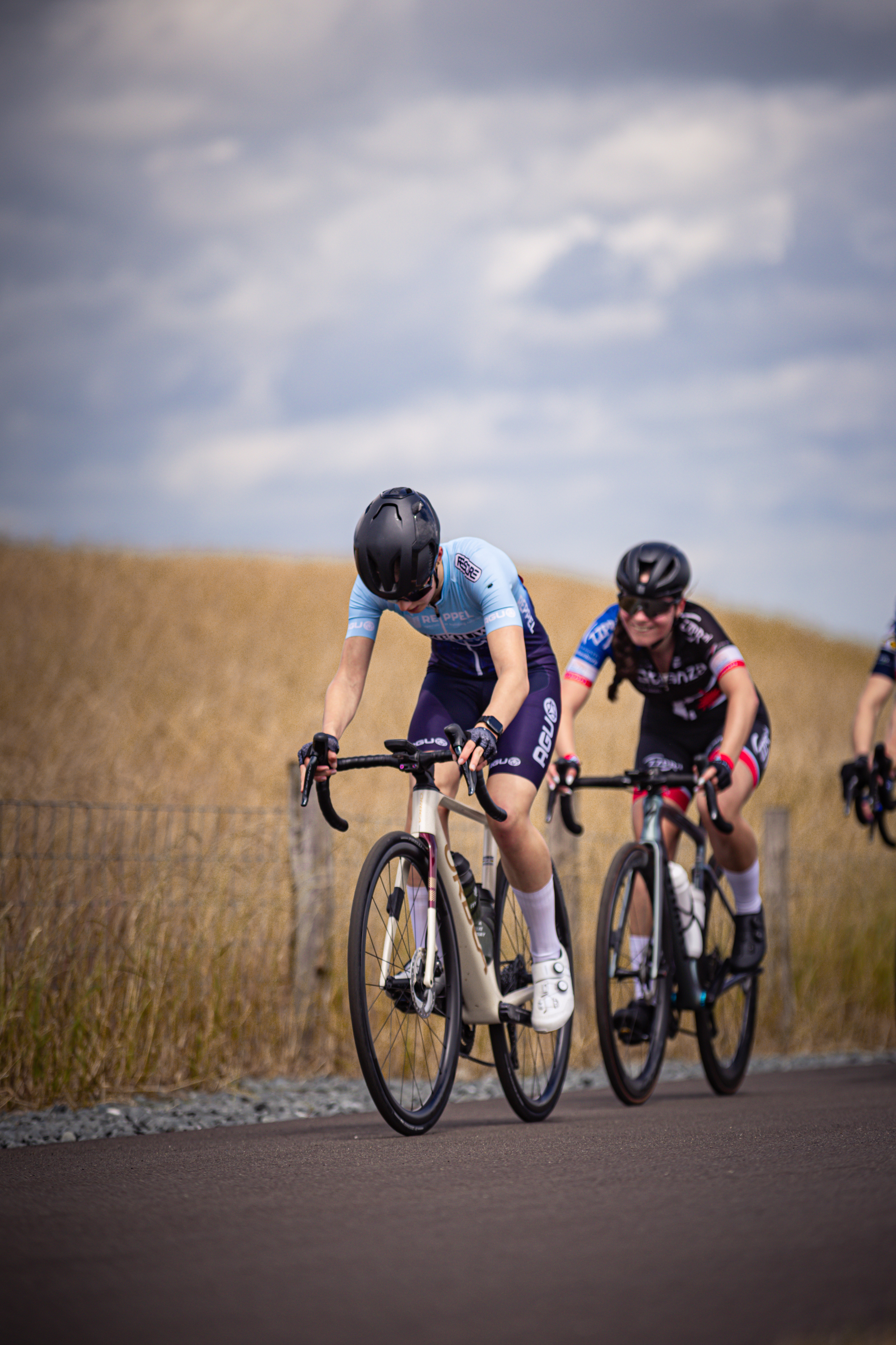 Two cyclists racing in the Nederlands Kampioenschap.