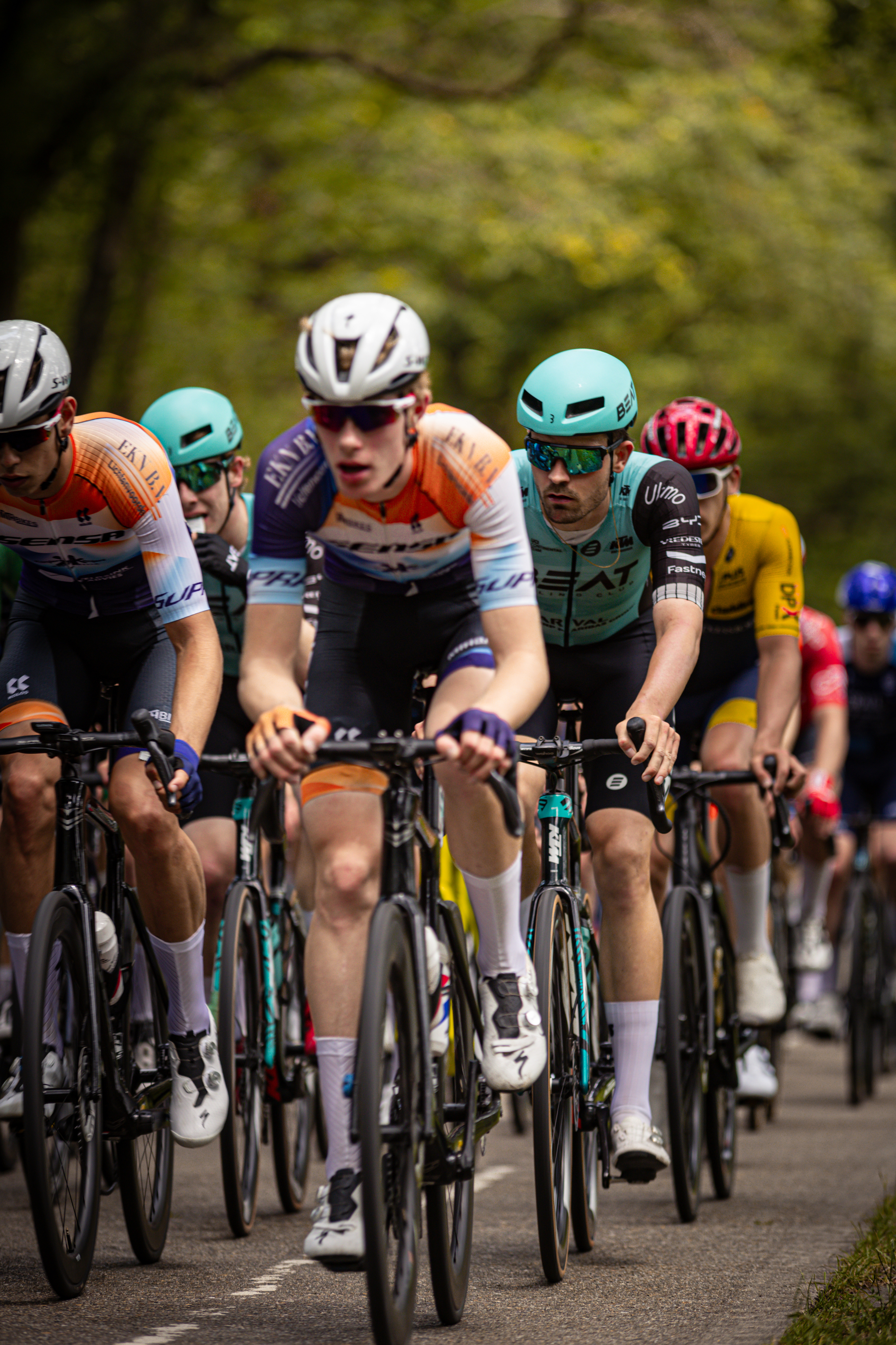 The cyclists are racing in the Midden Brabant Poort Omloop race.