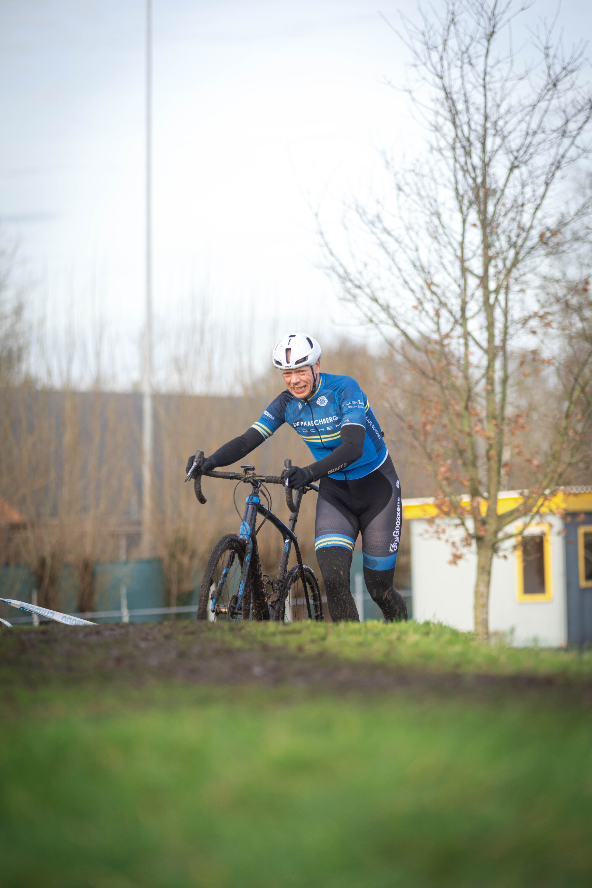 A person is riding a bicycle at the Cyclocross Masters.