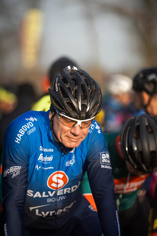 A group of cyclists participating in a cyclocross event.