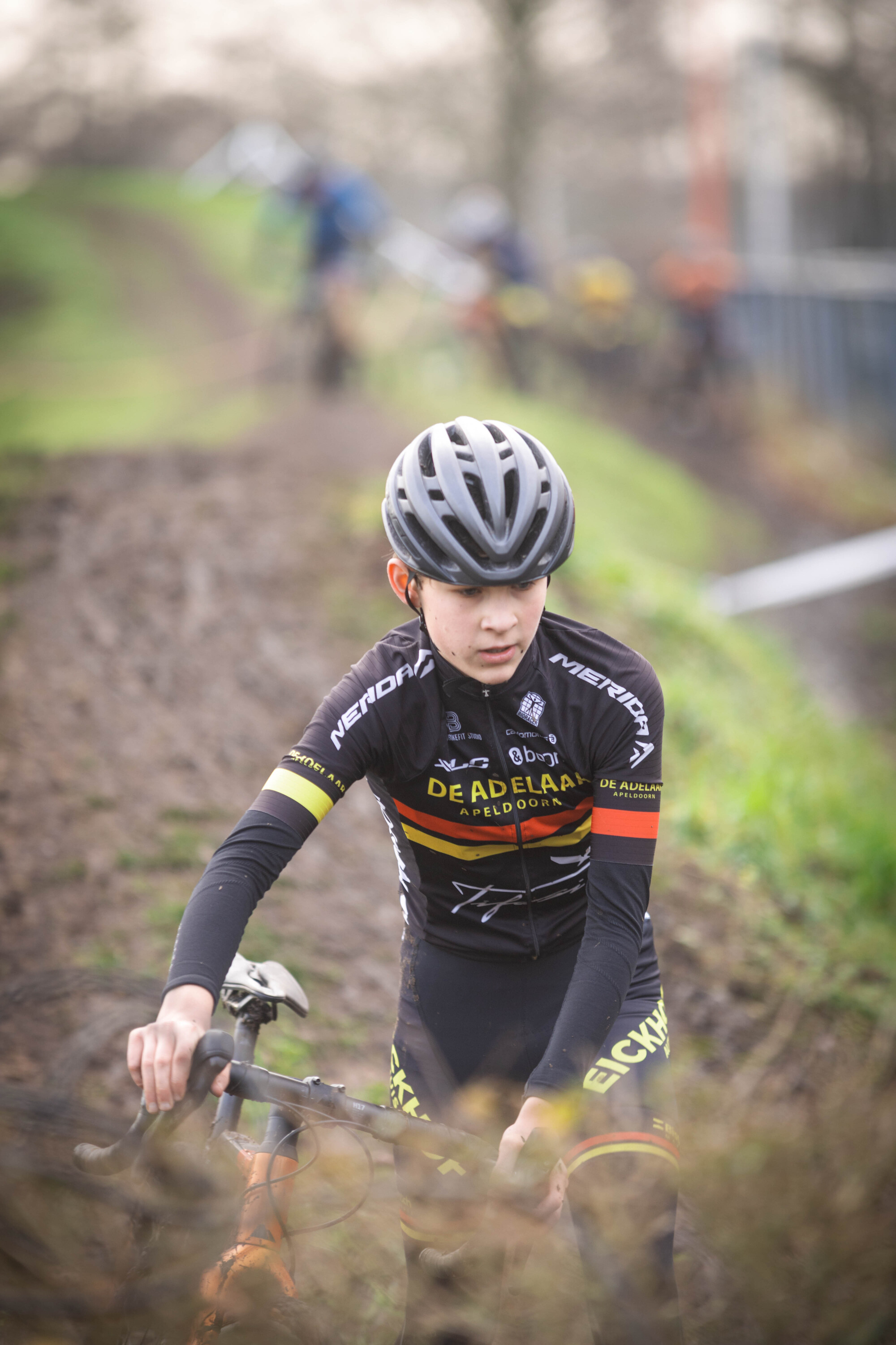 An athlete participating in a cycling competition.