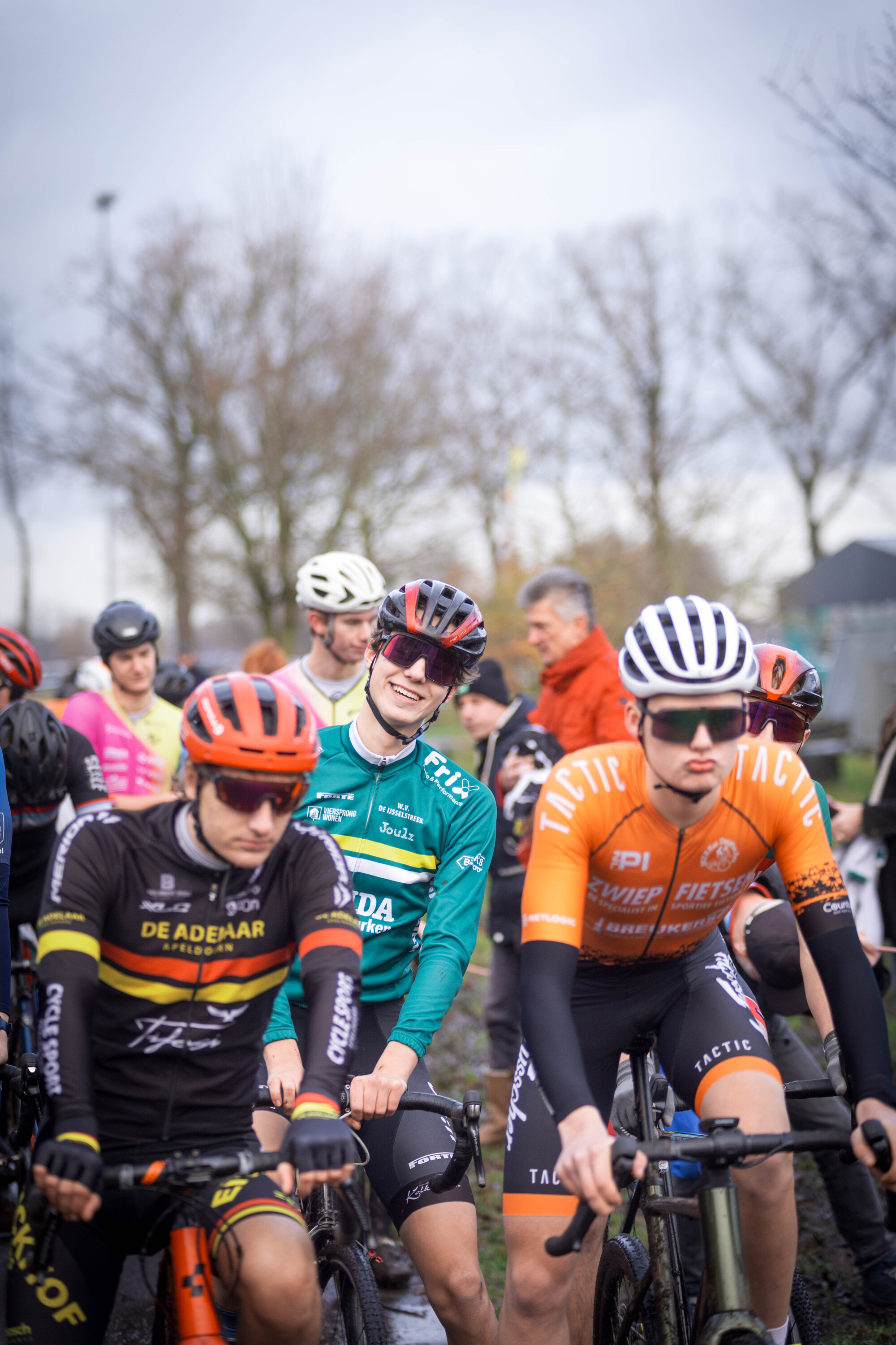 A group of athletes participating in a cycling event.